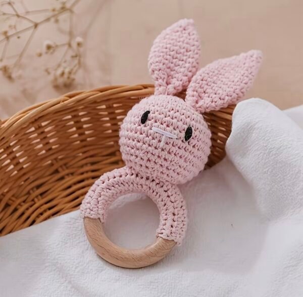 Handmade Crinkle Bell Baby Rattle Toy