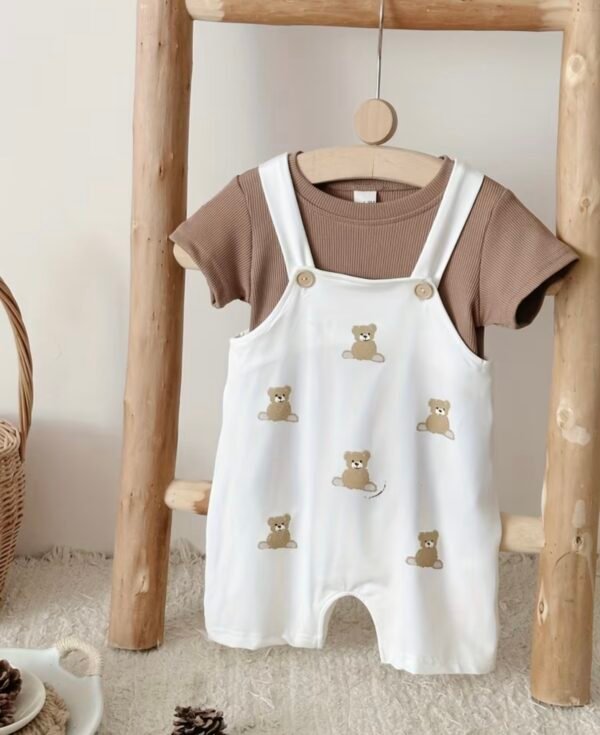 Cartoon Bib Shorts Two-Piece Set