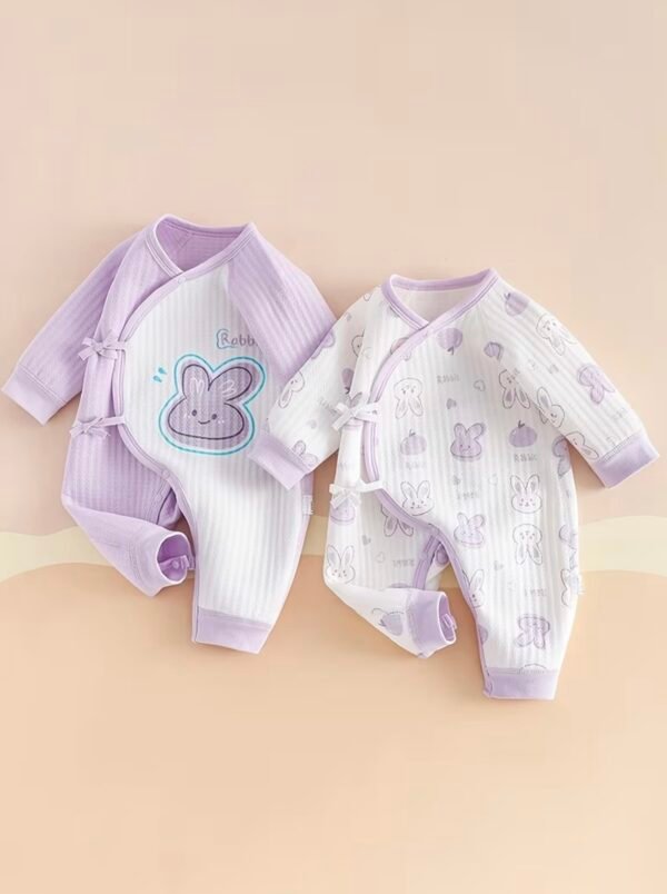 Cotton & Fleece Lace-Up Bunny Bodysuit Set