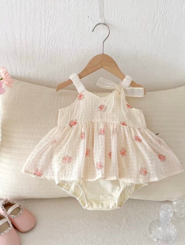 Floral Breeze Bow Tie Chiffon Dress