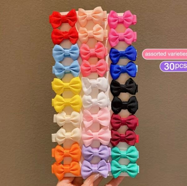30pcs Colorful Bow Hair Clips