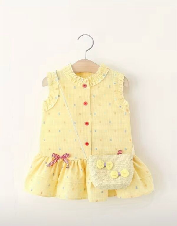 Rainbow Lace Bow Dress with Mini Bag