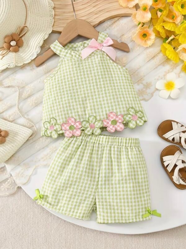 Floral Plaid Charm Set