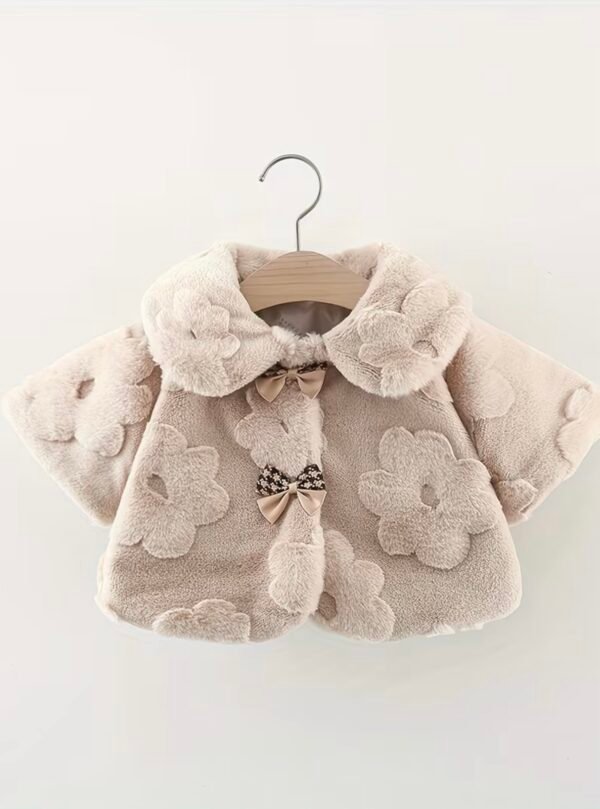 Sweet Bow Plush Collar Jacket