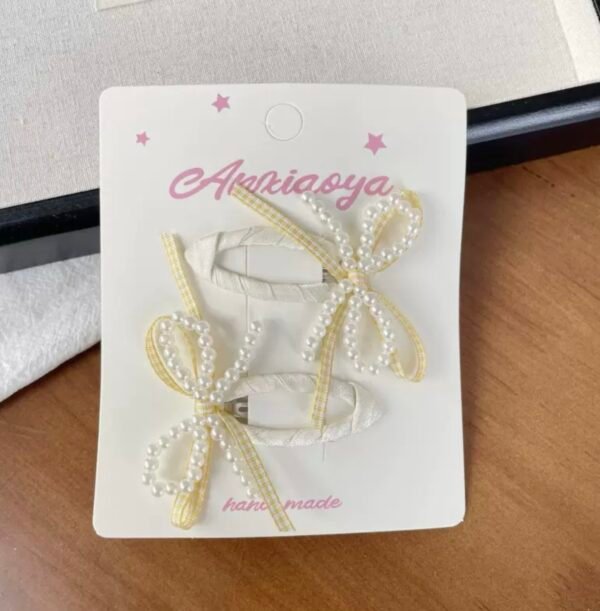 Beaded Bow Hair Clip