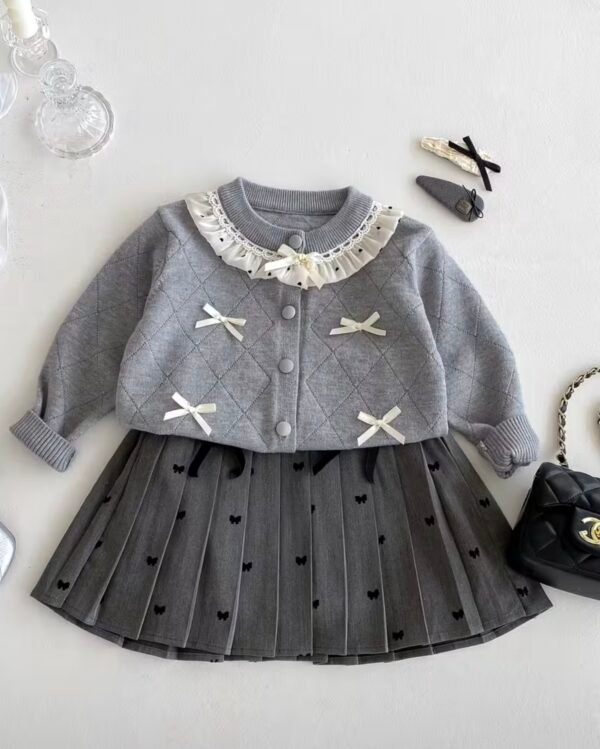 Autumn Scholar Bow Knit Set