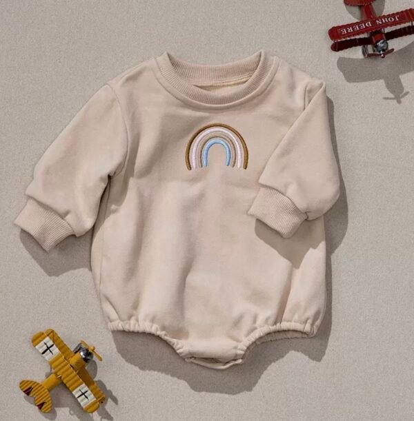 Korean Style Rainbow Embroidered Romper