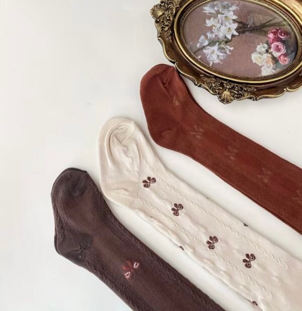 Vintage Charm Girls’ Bow Leggings