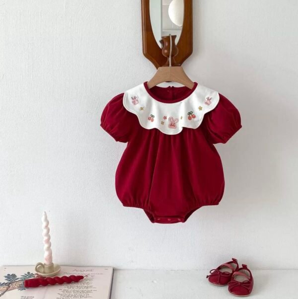 Cherry Red Baby Romper