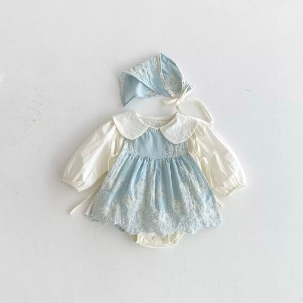 Sky Lace Doll Collar Dress Set – Baby Girls