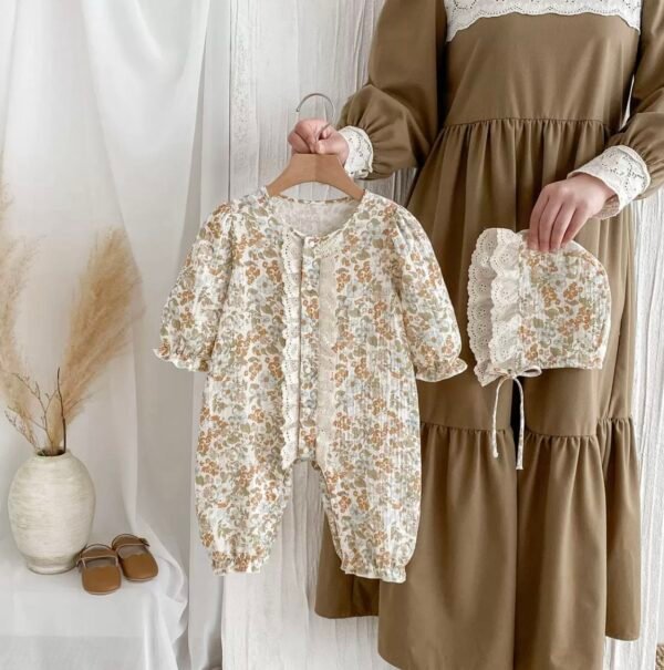 Vintage Meadow Floral Romper